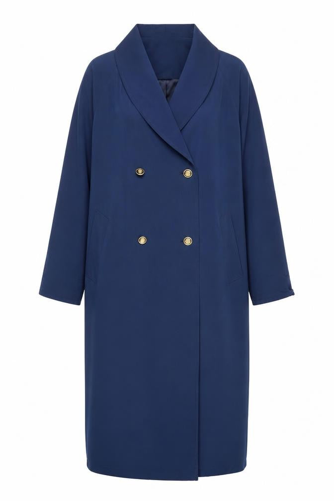 Telemac Womens Blue Overcoat Coat Size 12 Button