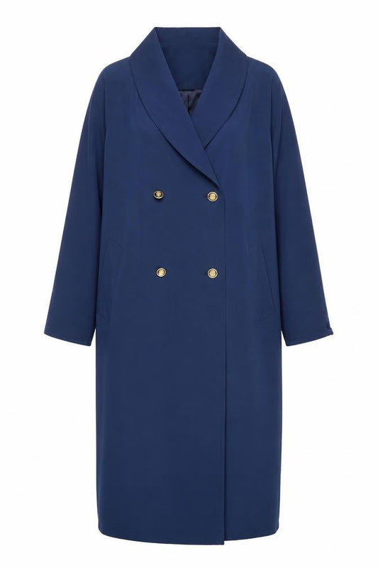 Telemac Womens Blue Overcoat Coat Size 12 Button