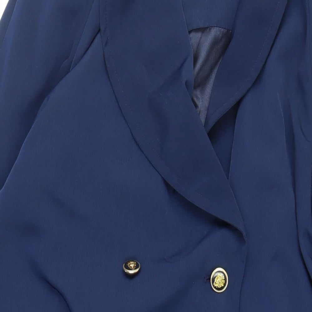 Telemac Womens Blue Overcoat Coat Size 12 Button