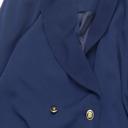 Telemac Womens Blue Overcoat Coat Size 12 Button