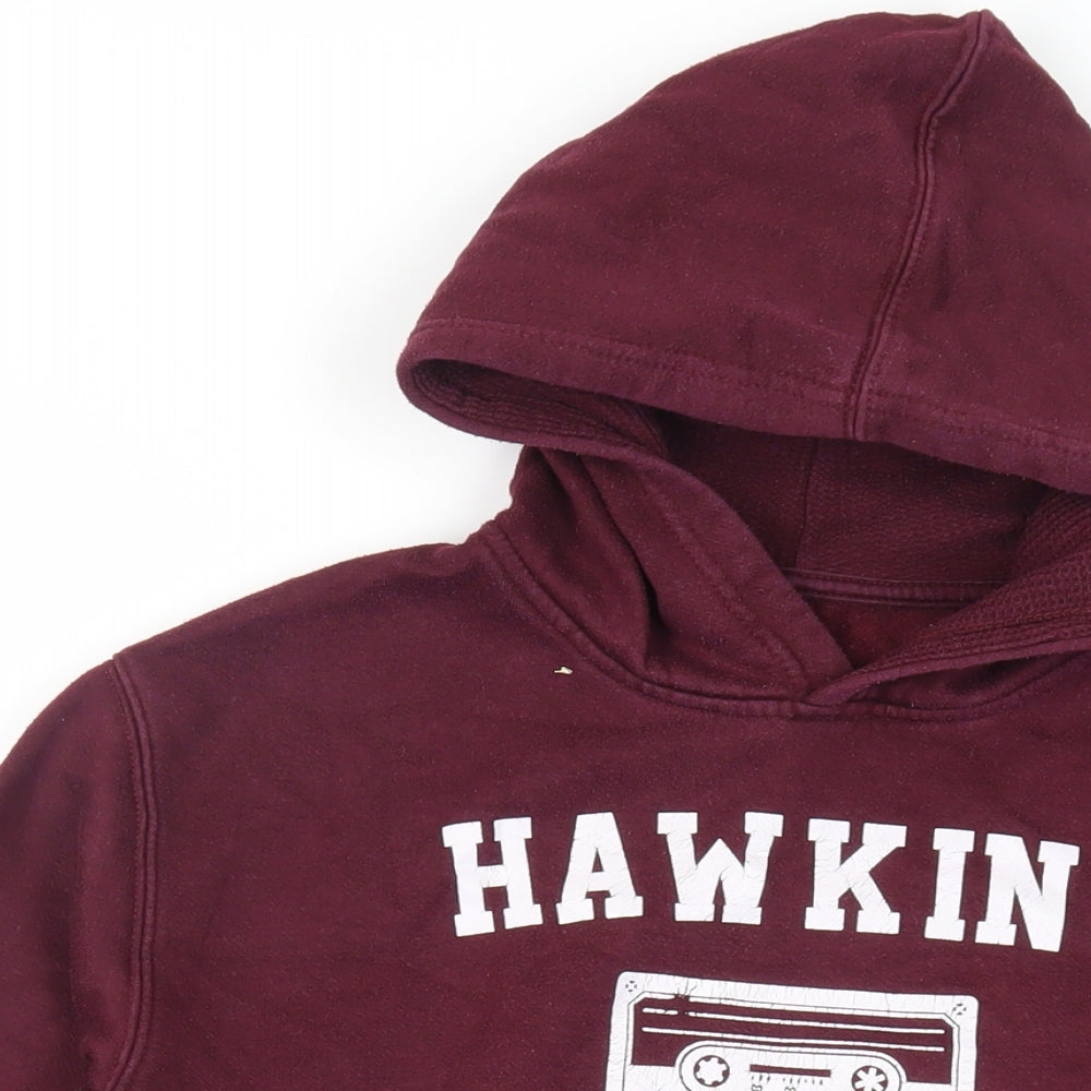 Stranger Things Girls Purple Cotton Pullover Hoodie Size 12-13 Years Pullover - Hawkins Middle School