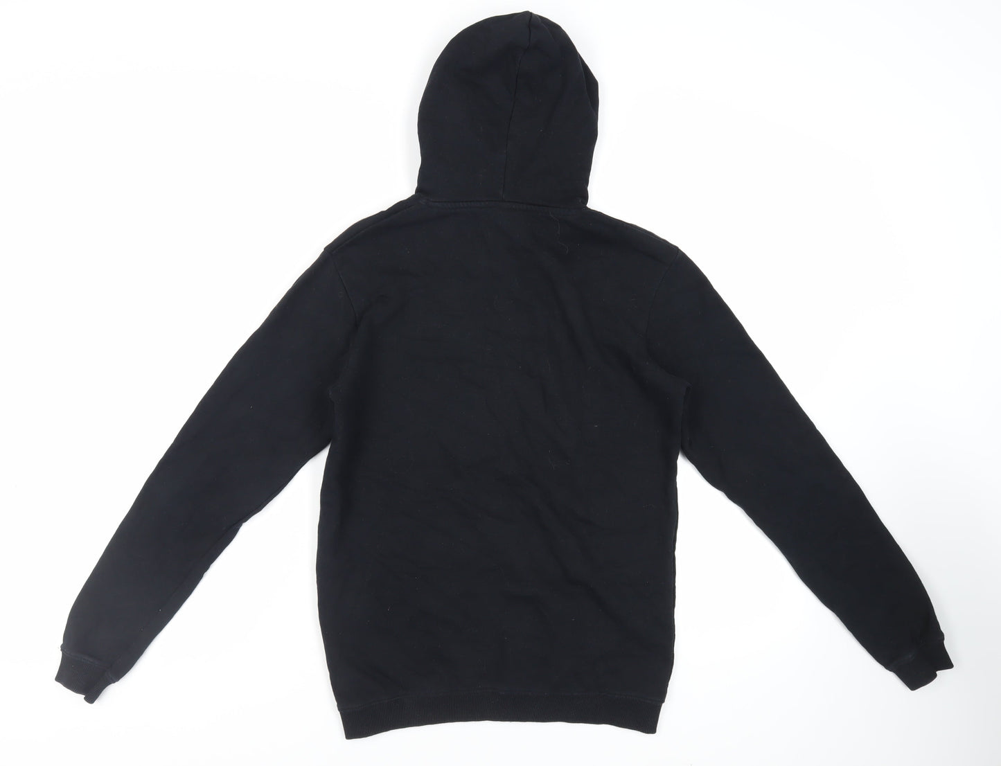 Teemill Mens Black Cotton Full Zip Hoodie Size S - Pockets