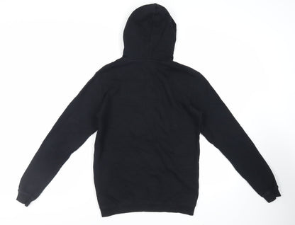 Teemill Mens Black Cotton Full Zip Hoodie Size S - Pockets