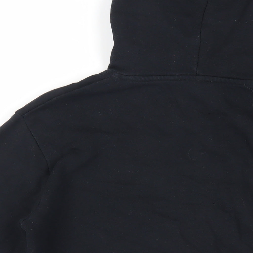 Teemill Mens Black Cotton Full Zip Hoodie Size S - Pockets