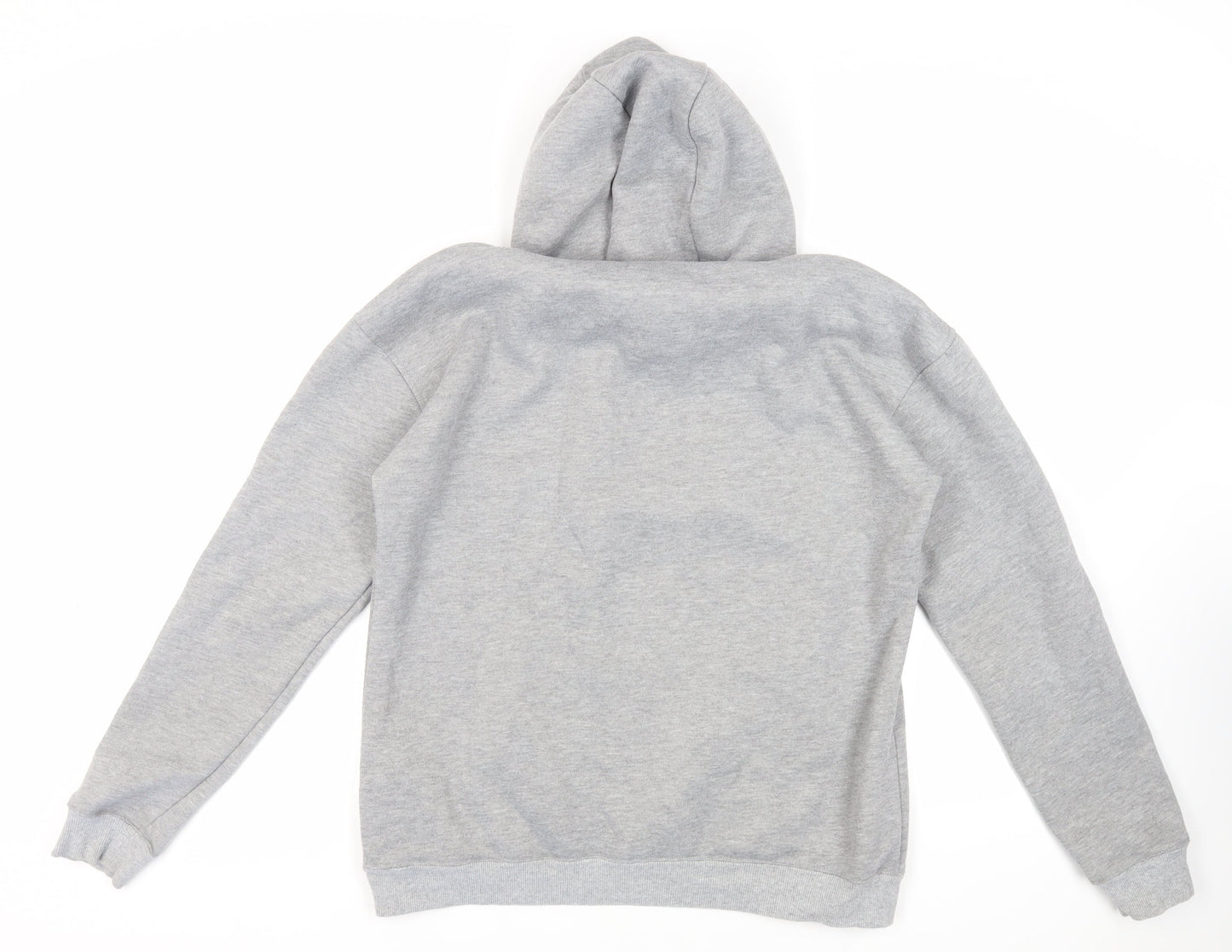 Maniere De Voir Mens Grey Cotton Pullover Hoodie Size L - Pockets