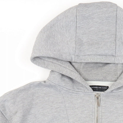 Maniere De Voir Mens Grey Cotton Pullover Hoodie Size L - Pockets