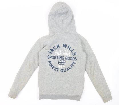 Womens UK Size 6 Jack Wills Grey Full Zip Hoodie