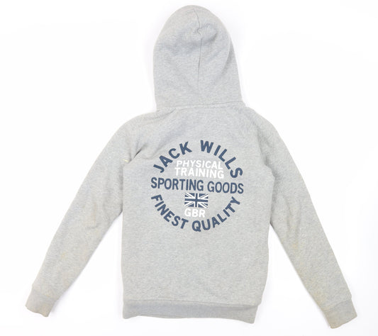 Womens UK Size 6 Jack Wills Grey Full Zip Hoodie