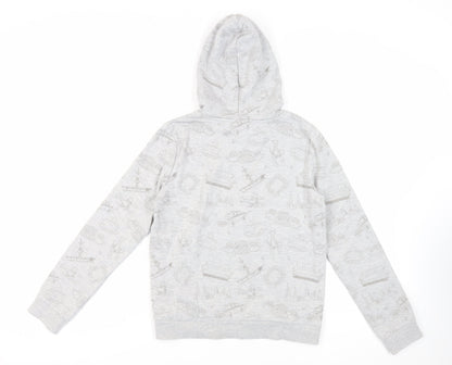 Friends Girls Grey Geometric Cotton Pullover Hoodie Size 14 Years Pullover