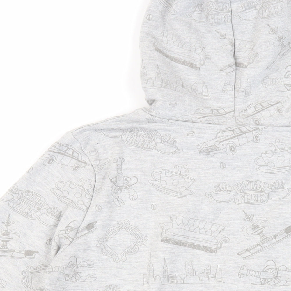 Friends Girls Grey Geometric Cotton Pullover Hoodie Size 14 Years Pullover