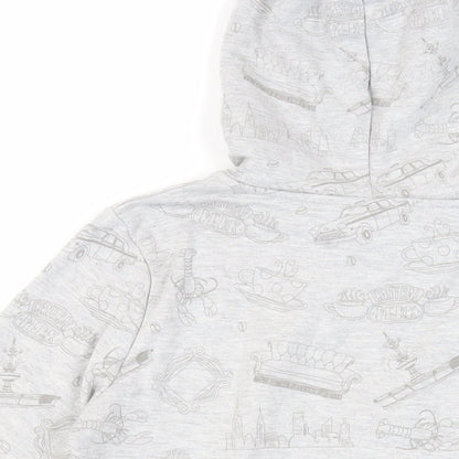 Friends Girls Grey Geometric Cotton Pullover Hoodie Size 14 Years Pullover