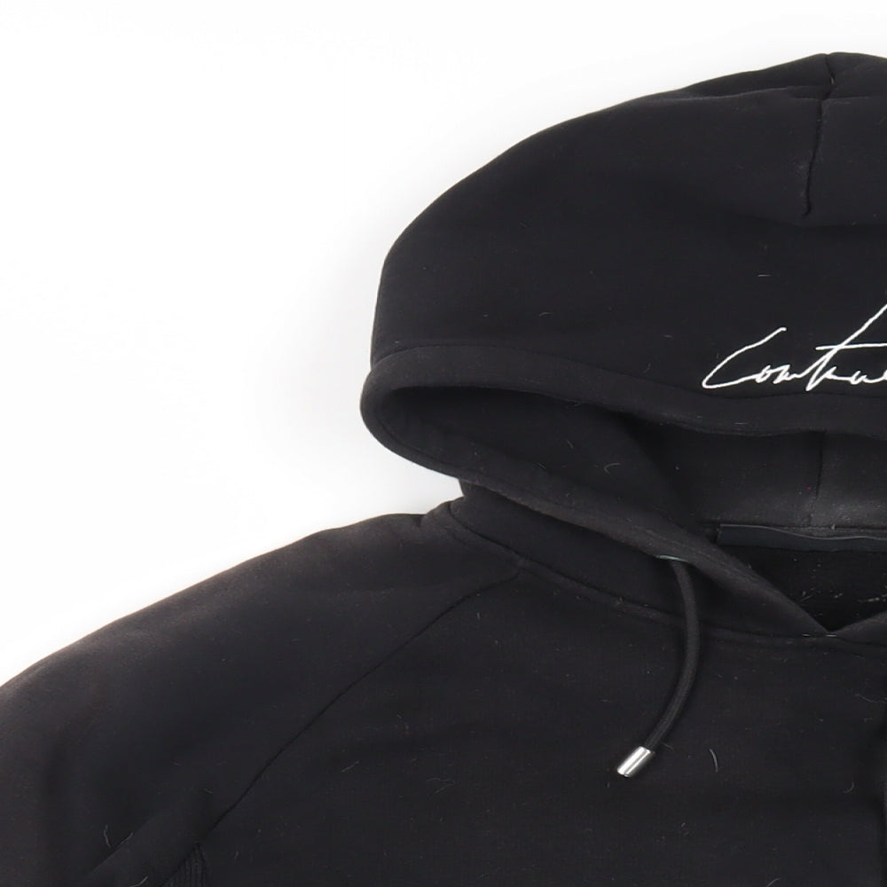 The Couture Club Mens Black Cotton Pullover Hoodie Size L - Pockets