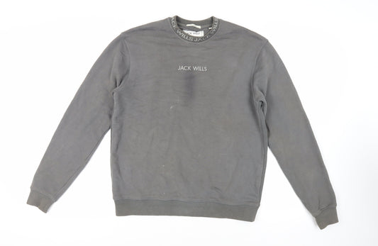 Mens UK Size S Jack Wills Grey Pullover Sweatshirt