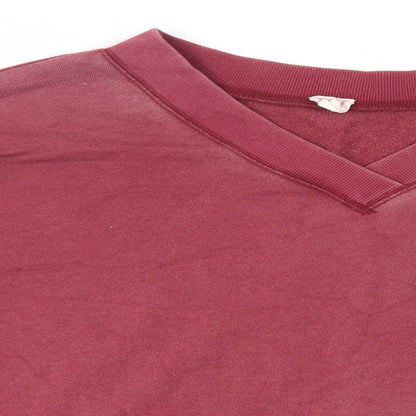 Close-up detail of Juicy Couture women’s pink cotton pullover sweatshirt, size M, pullover