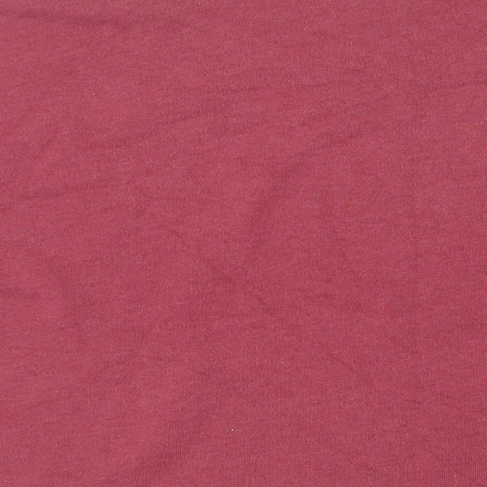 Brand and care label for Juicy Couture women’s pink cotton pullover sweatshirt, size M, pullover