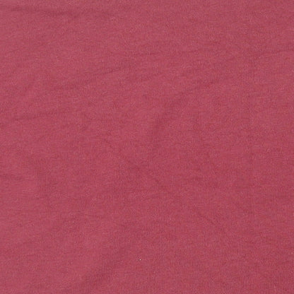 Brand and care label for Juicy Couture women’s pink cotton pullover sweatshirt, size M, pullover