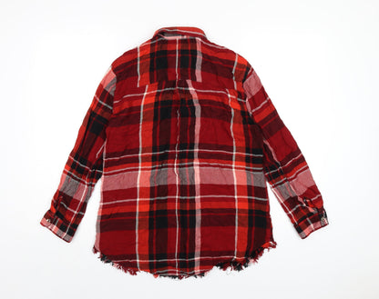 Womens UK Size S River Island Red Basic Button-Up