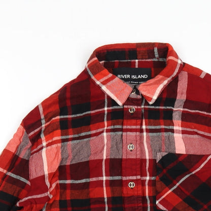 Womens UK Size S River Island Red Basic Button-Up