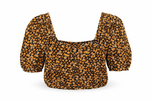 Womens UK Size XS Urban Outfitters Orange Cropped T-Shirt