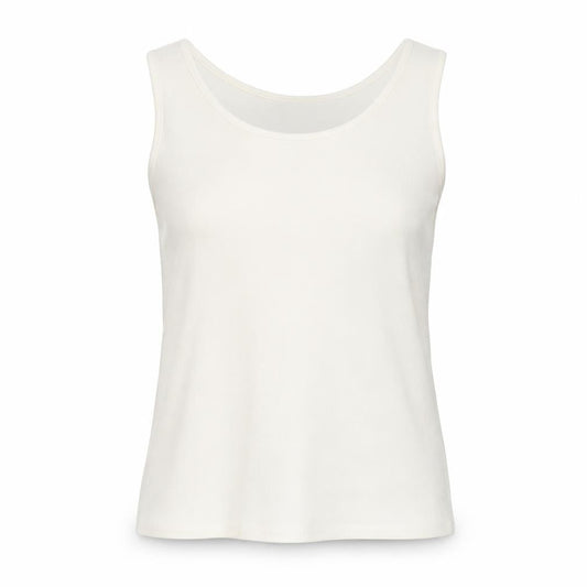 Hammell's Womens Ivory Polyester Basic Tank Size 8 Round Neck