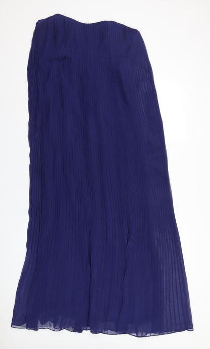 French Connection Womens Blue Polyester A-Line Size 14 Sweetheart Zip