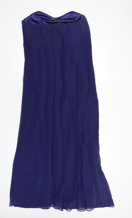 French Connection Womens Blue Polyester A-Line Size 14 Sweetheart Zip