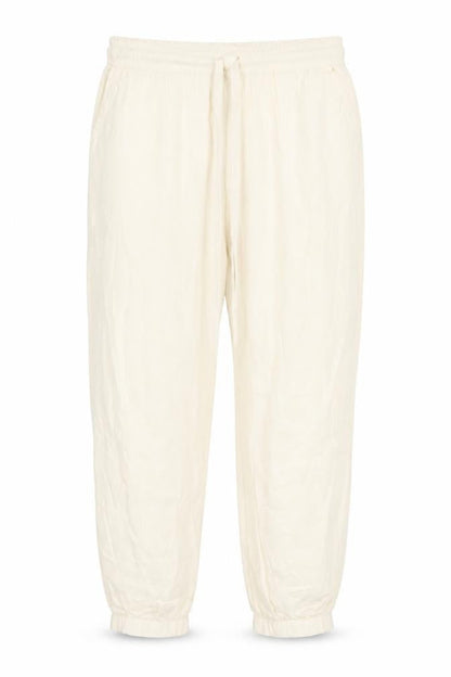 Teoh & Lea Womens Ivory Viscose Trousers Size M L25 in Regular Drawstring