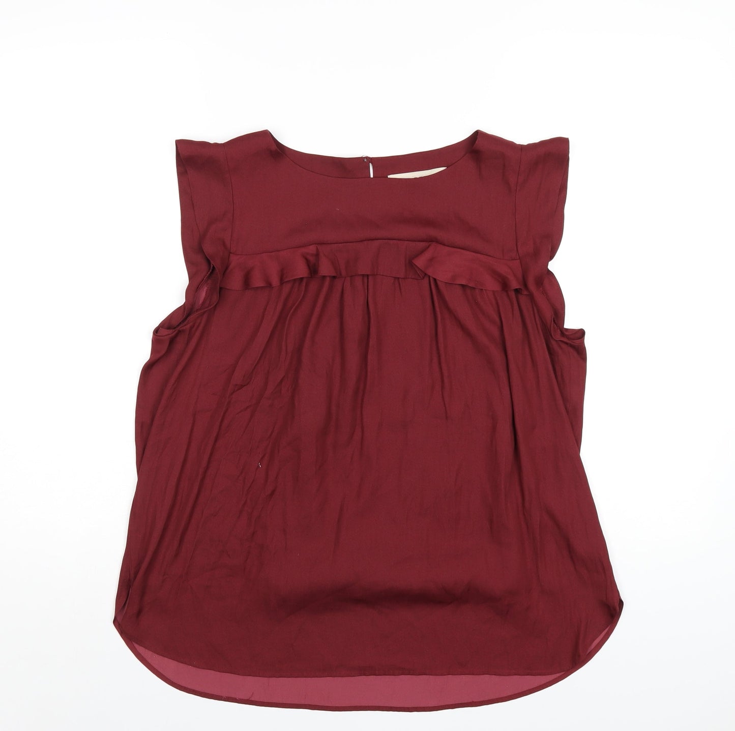 LOFT Womens Red Polyester Basic T-Shirt Size M Round Neck