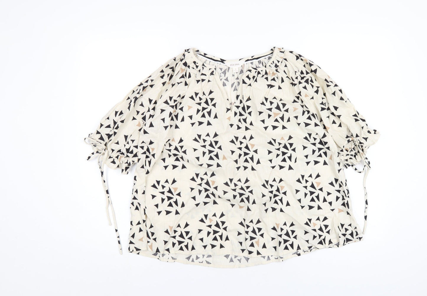 Womens UK Size 8 Per Una Ivory Basic T-Shirt