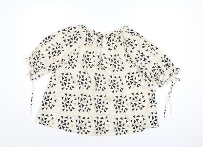 Womens UK Size 8 Per Una Ivory Basic T-Shirt