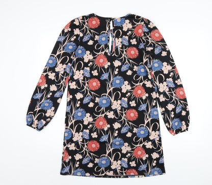 Miss Selfridge Womens Multicoloured Geometric Polyester A-Line Size 8 Round Neck Button