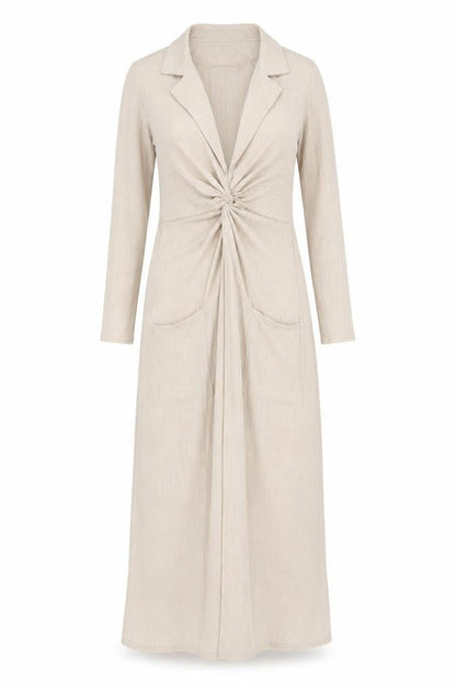 ASOS Womens Beige Polyester Maxi Size 8 Collared Pullover