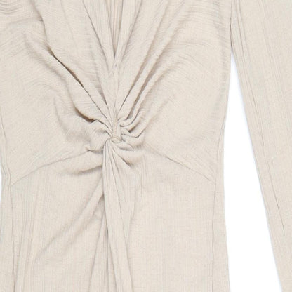 ASOS Womens Beige Polyester Maxi Size 8 Collared Pullover