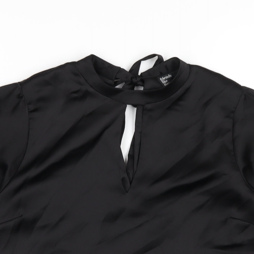 Womens UK Size 8 Friends Like These Black Basic T-Shirt