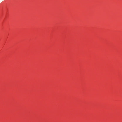 Womens UK Size 14 Classic Red Basic Button-Up