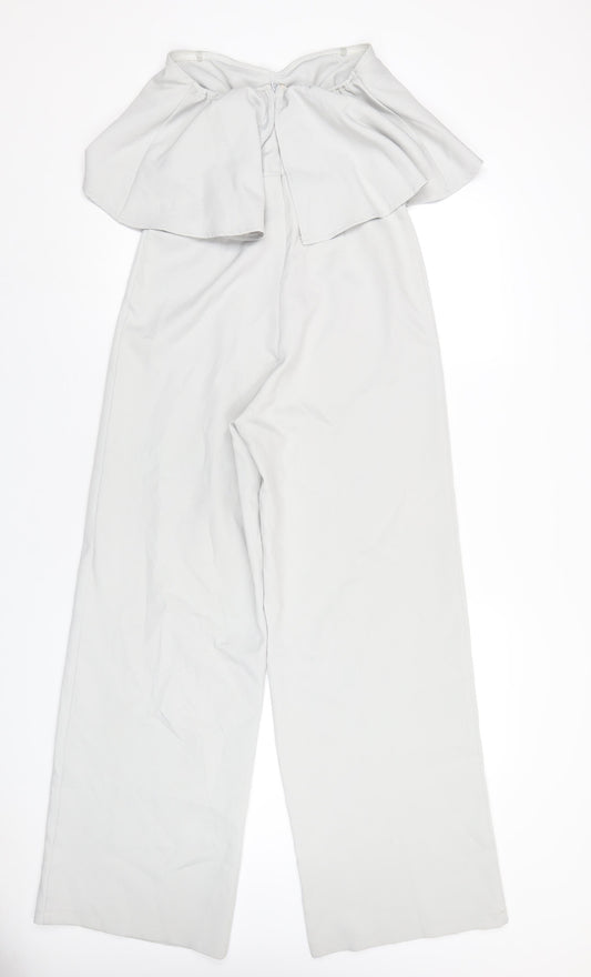 Missguided Womens Grey Polyester Jumpsuit One-Piece Size 10 L33 in Zip