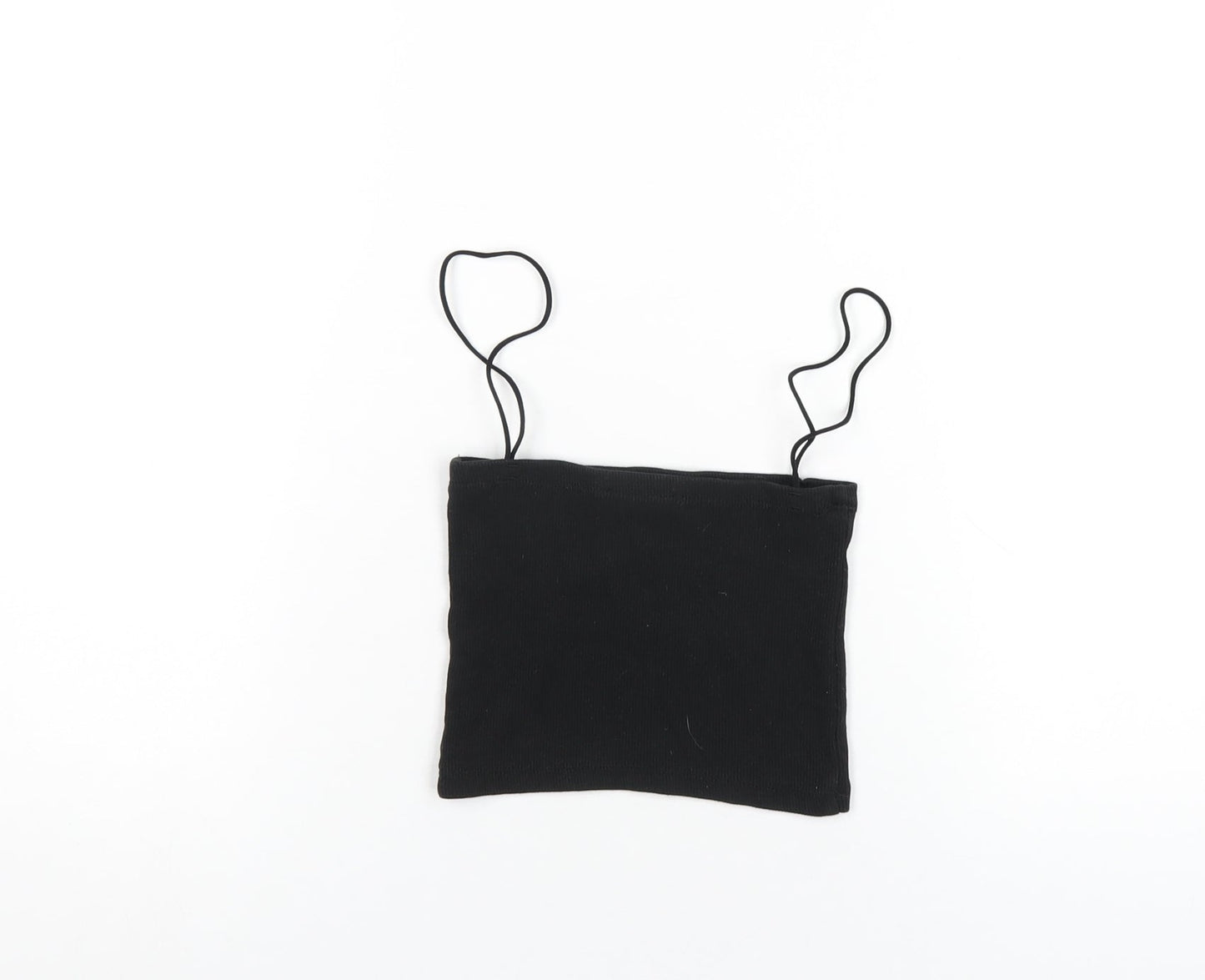 Womens UK Size S Zara Black Cropped T-Shirt