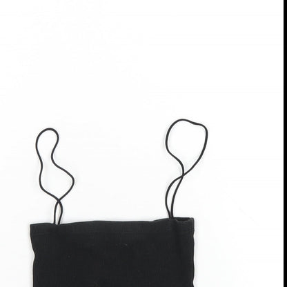 Womens UK Size S Zara Black Cropped T-Shirt