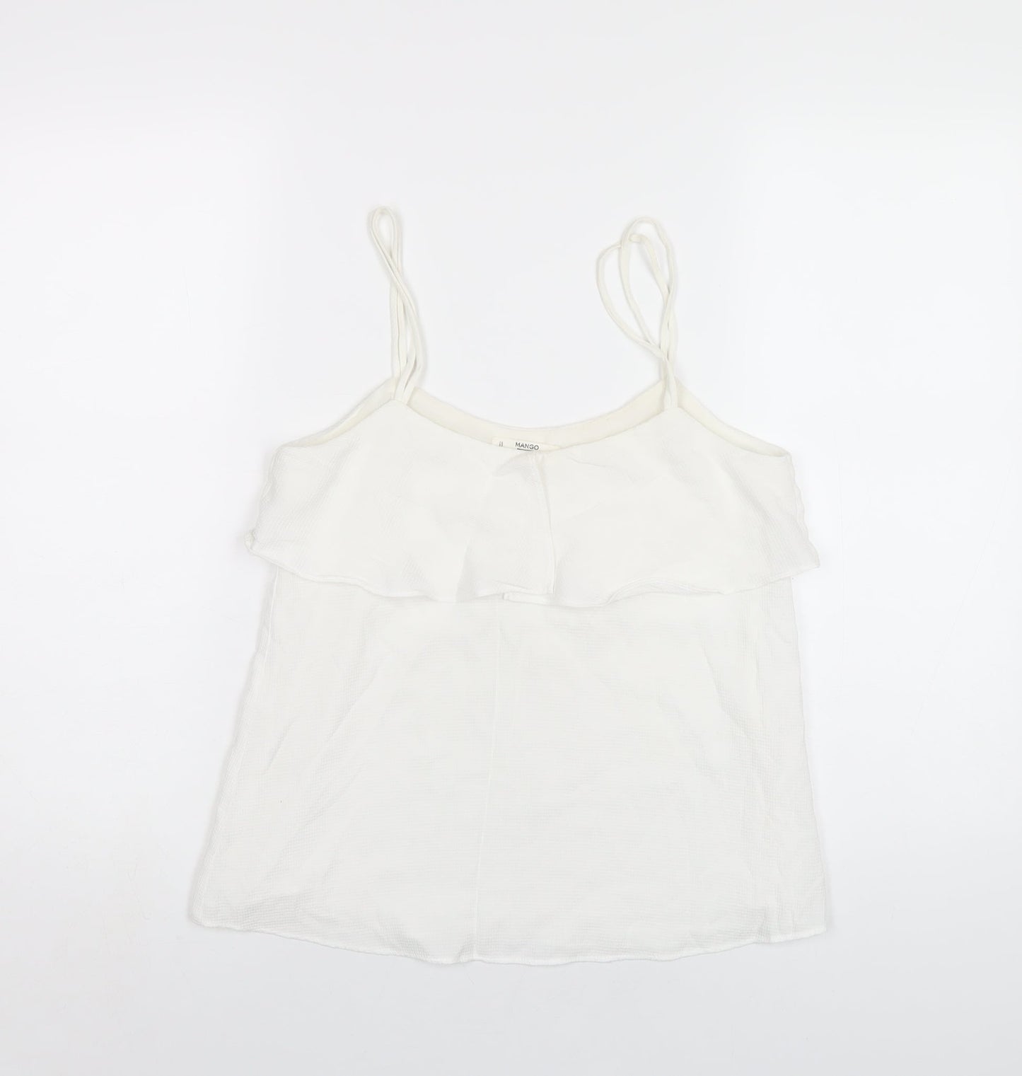 Womens UK Size XS Mango White Camisole T-Shirt