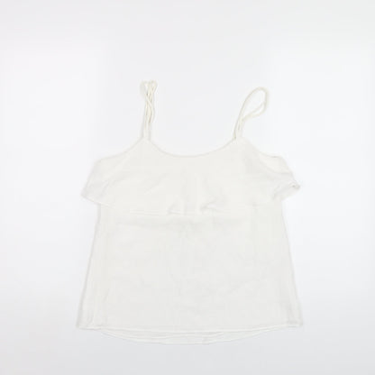 Womens UK Size XS Mango White Camisole T-Shirt