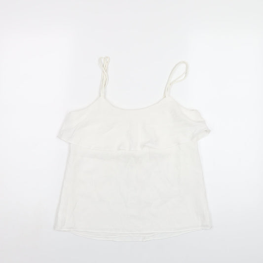 Womens UK Size XS Mango White Camisole T-Shirt