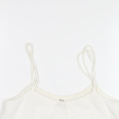Womens UK Size XS Mango White Camisole T-Shirt