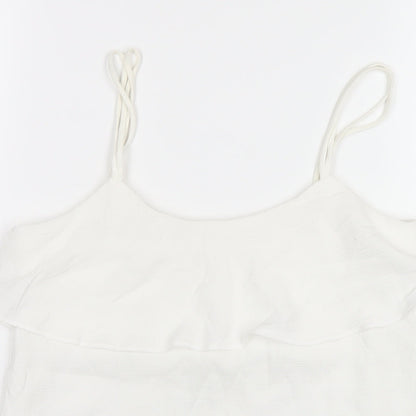 Womens UK Size XS Mango White Camisole T-Shirt