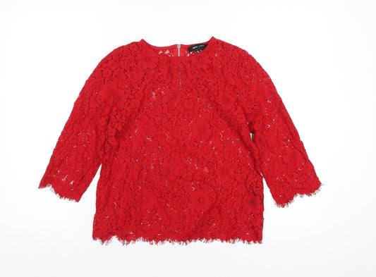 Womens UK Size 10 New Look Red Basic T-Shirt