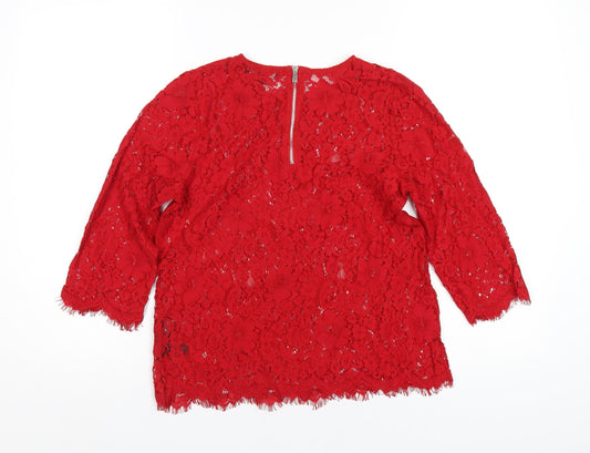Womens UK Size 10 New Look Red Basic T-Shirt