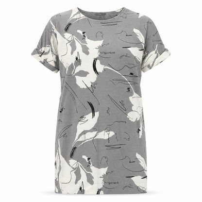 NEXT Womens Grey Geometric Polyester T-Shirt Dress Size 12 Round Neck Pullover