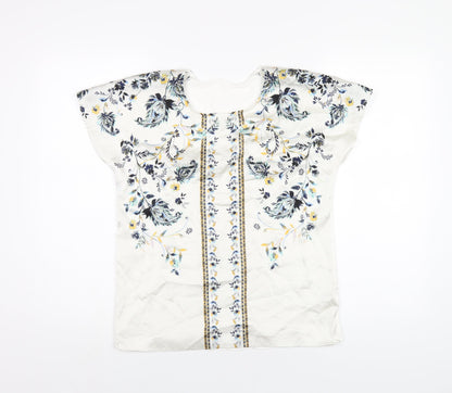 Womens UK Size 10 Marks and Spencer White Basic T-Shirt