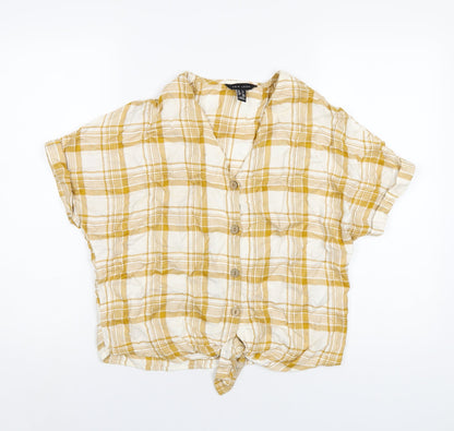 Womens UK Size 6 New Look Yellow Basic T-Shirt