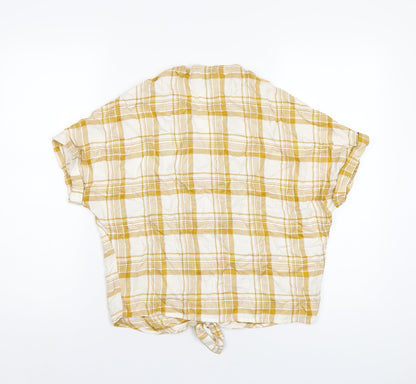 Womens UK Size 6 New Look Yellow Basic T-Shirt