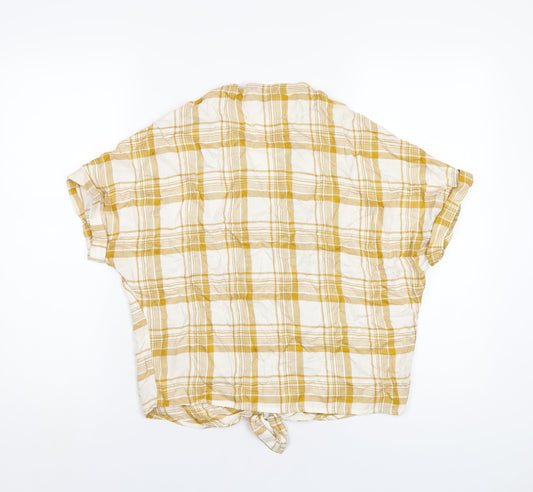 Womens UK Size 6 New Look Yellow Basic T-Shirt